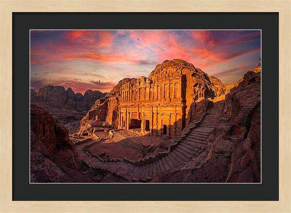 Petra Monastery At Golden Hour