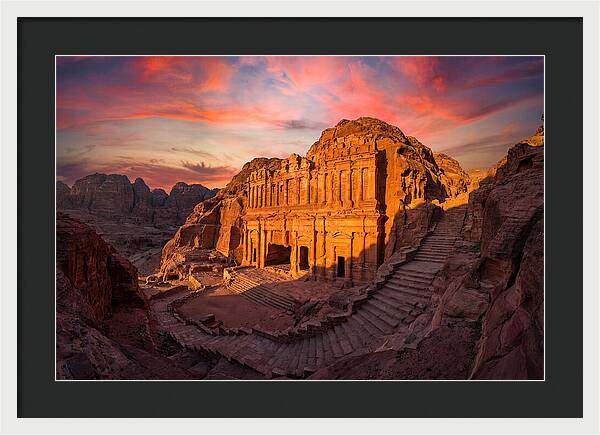 Petra Monastery At Golden Hour
