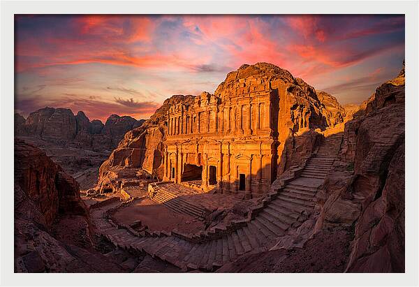 Petra Monastery At Golden Hour