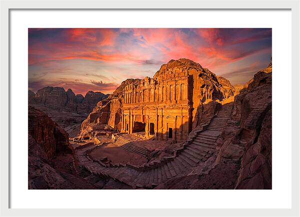 Petra Monastery At Golden Hour