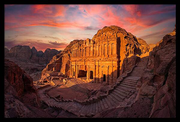 Petra Monastery At Golden Hour
