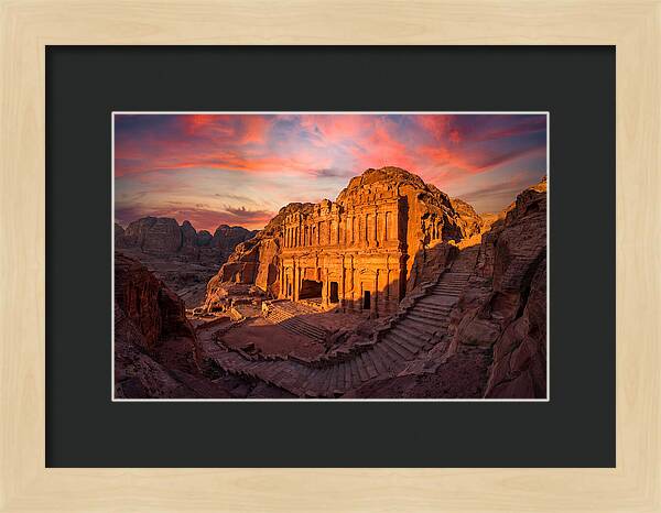 Petra Monastery At Golden Hour