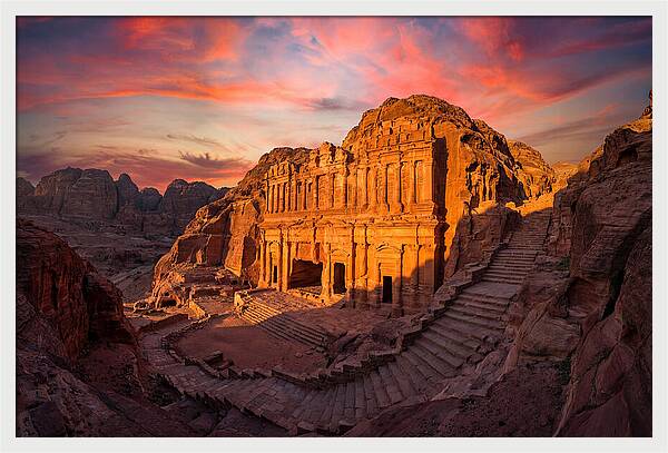 Petra Monastery At Golden Hour