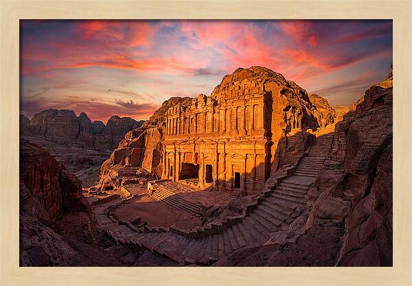 Petra Monastery At Golden Hour