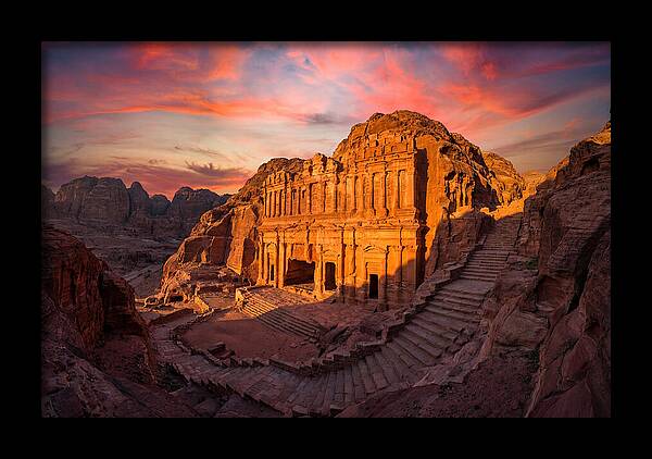Petra Monastery At Golden Hour