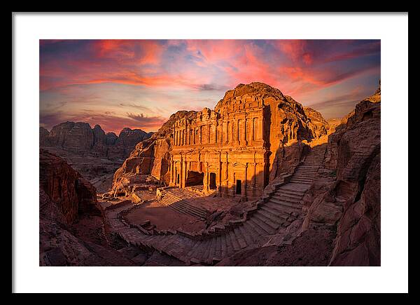 Petra Monastery At Golden Hour
