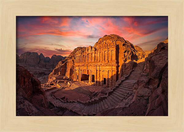 Petra Monastery At Golden Hour