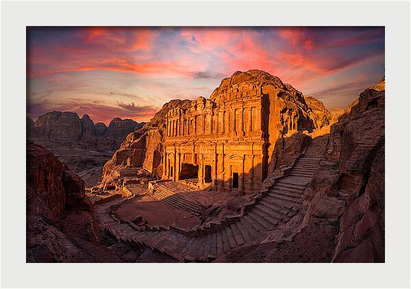 Petra Monastery At Golden Hour