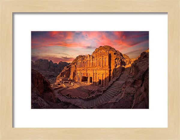 Petra Monastery At Golden Hour