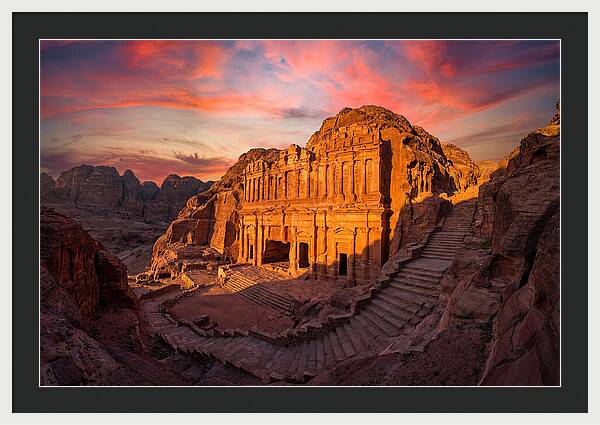 Petra Monastery At Golden Hour