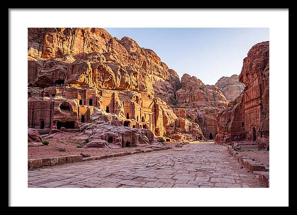 Petra Street Of Facades At Golden Hour
