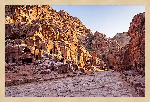 Petra Street Of Facades At Golden Hour
