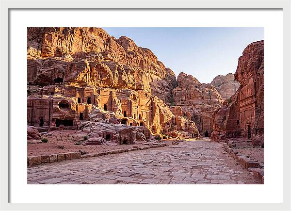 Petra Street Of Facades At Golden Hour