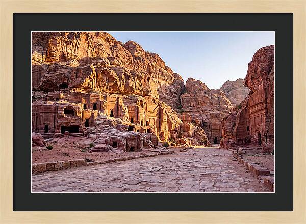 Petra Street Of Facades At Golden Hour