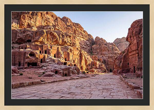 Petra Street Of Facades At Golden Hour