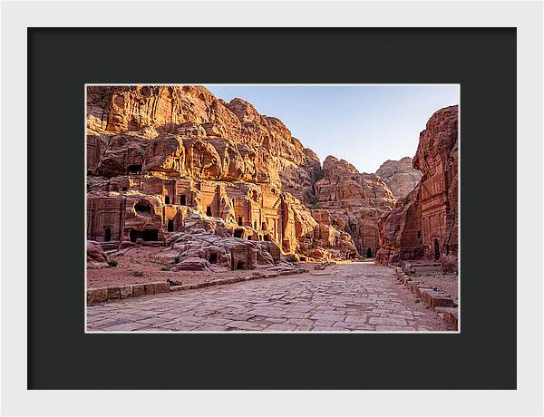 Petra Street Of Facades At Golden Hour