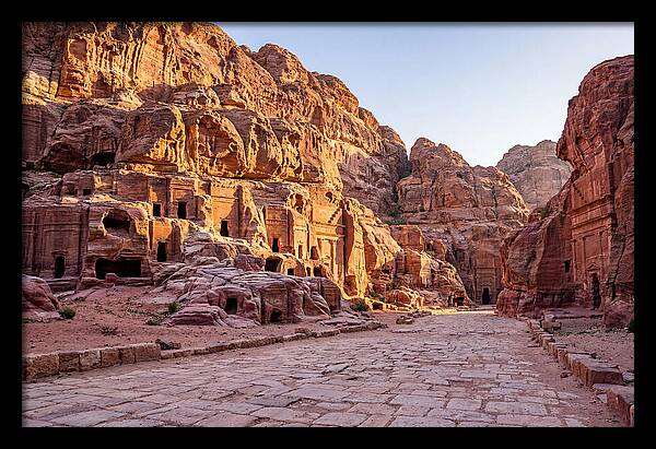Petra Street Of Facades At Golden Hour