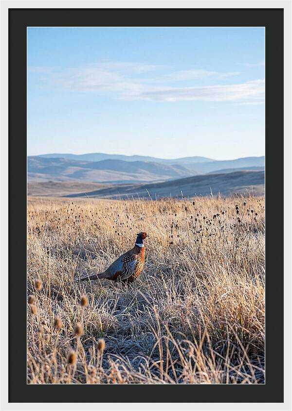 Pheasant In Autumn Meadow