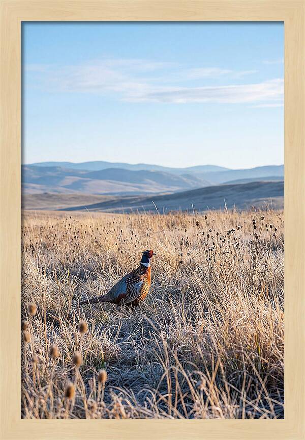 Pheasant In Autumn Meadow