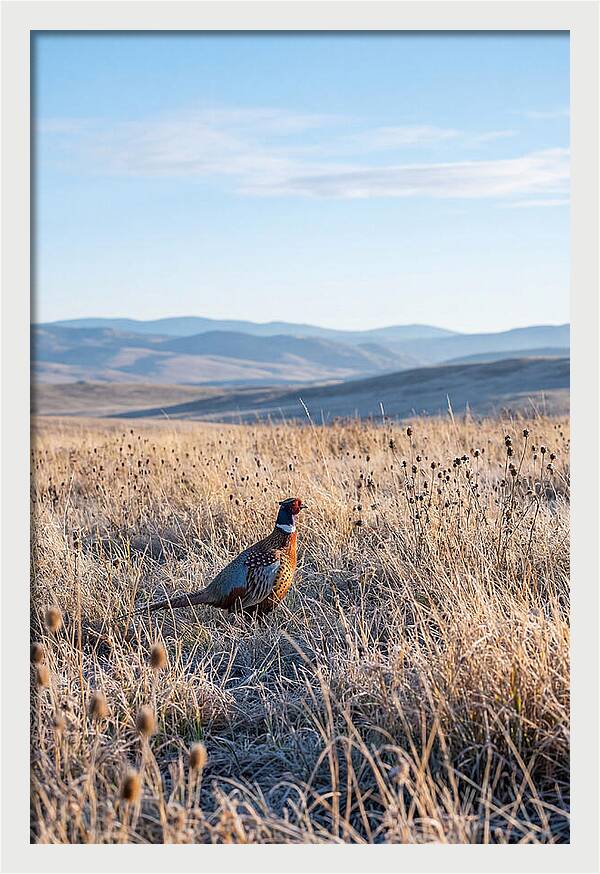 Pheasant In Autumn Meadow
