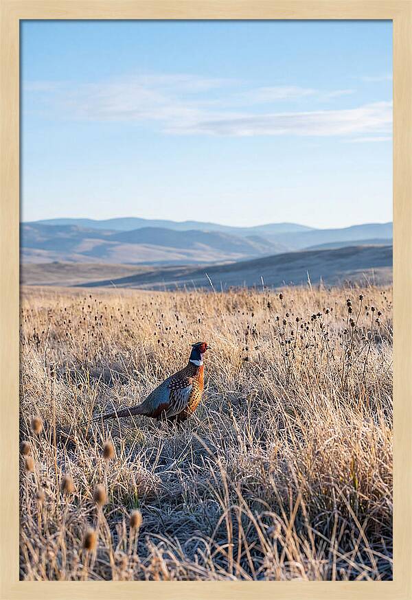 Pheasant In Autumn Meadow