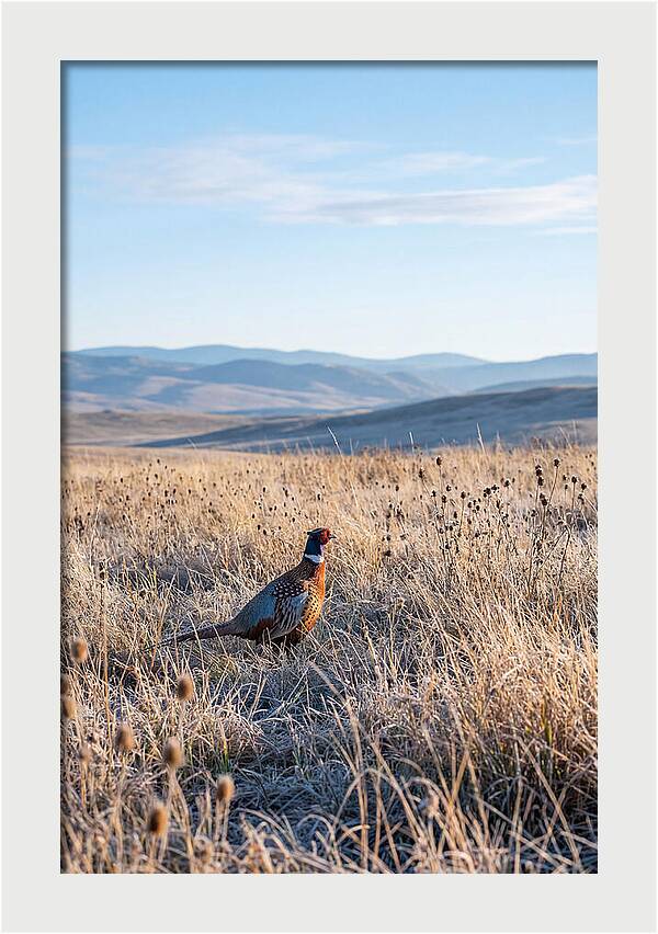 Pheasant In Autumn Meadow