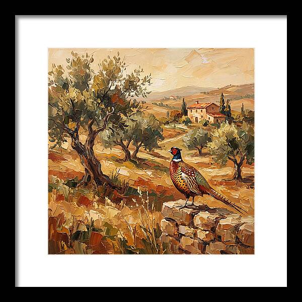 Pheasant In Mediterranean Landscape