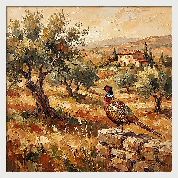 Pheasant In Mediterranean Landscape