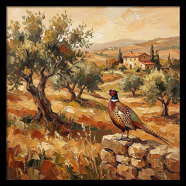 Pheasant In Mediterranean Landscape