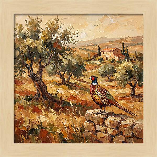 Pheasant In Mediterranean Landscape