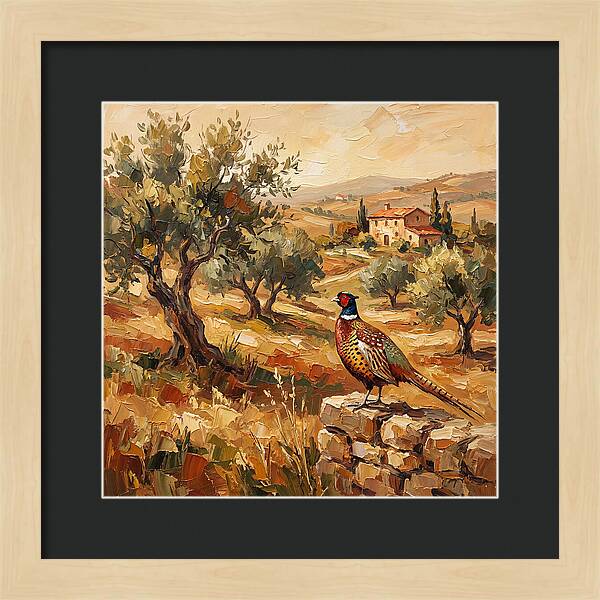 Pheasant In Mediterranean Landscape