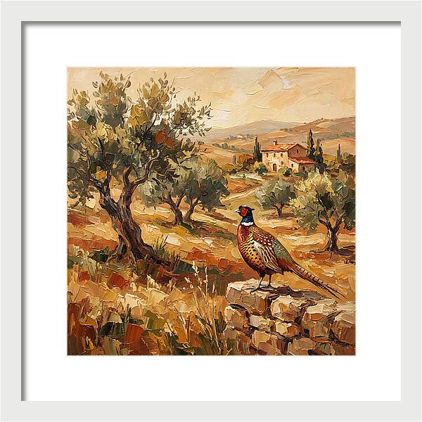 Pheasant In Mediterranean Landscape