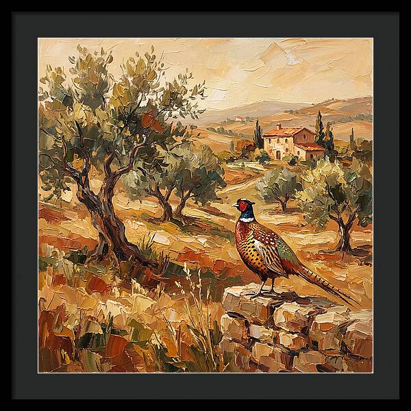 Pheasant In Mediterranean Landscape