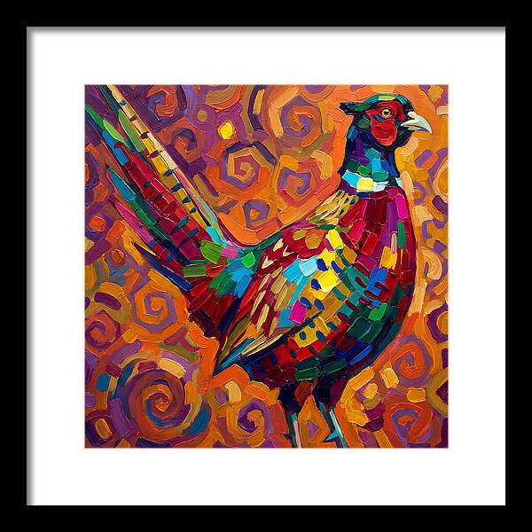 Pheasant In Vibrant Swirls