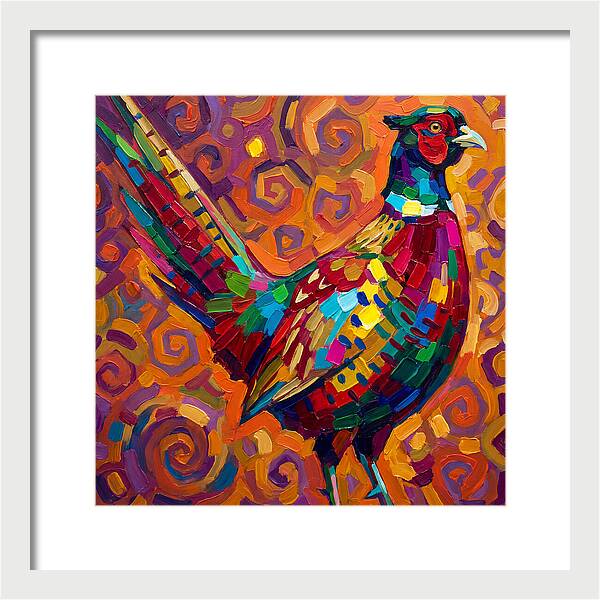 Pheasant In Vibrant Swirls