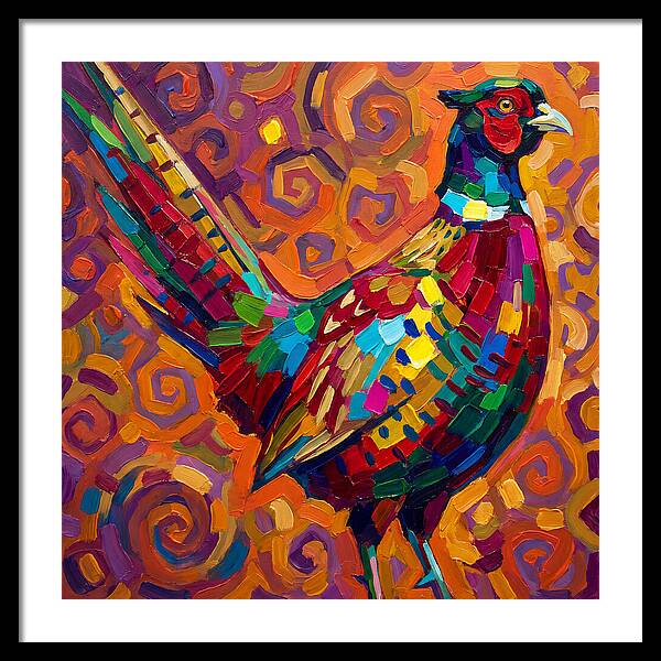 Pheasant In Vibrant Swirls