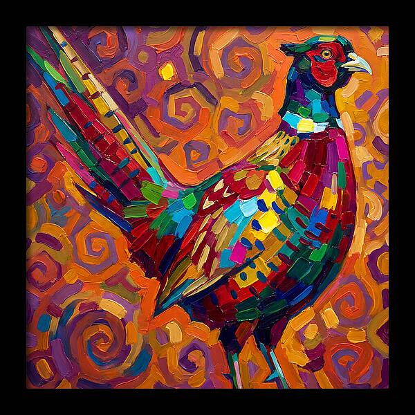 Pheasant In Vibrant Swirls