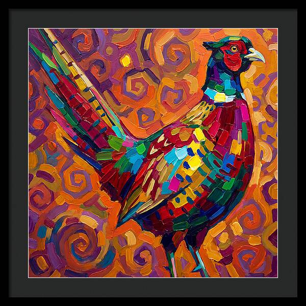Pheasant In Vibrant Swirls