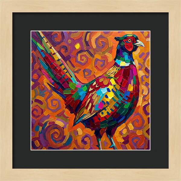 Pheasant In Vibrant Swirls