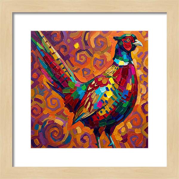 Pheasant In Vibrant Swirls