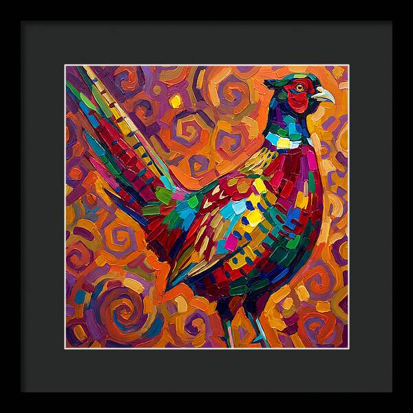 Pheasant In Vibrant Swirls
