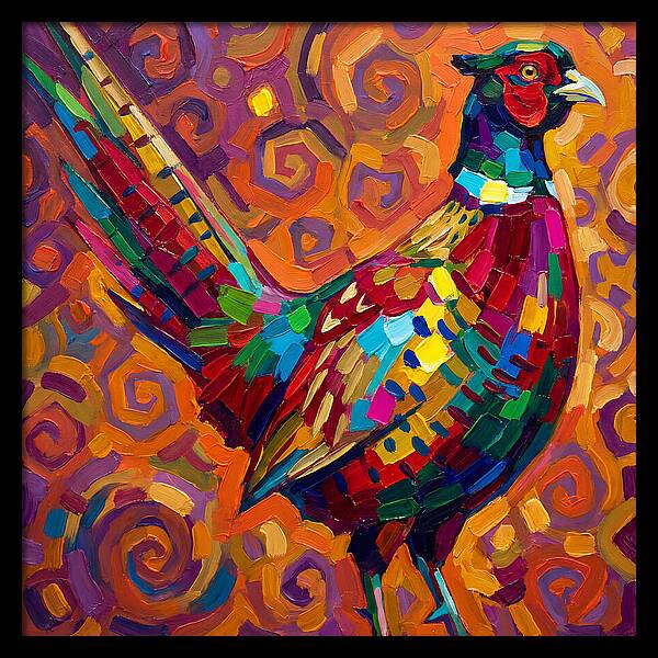 Pheasant In Vibrant Swirls