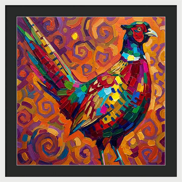 Pheasant In Vibrant Swirls
