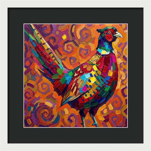 Pheasant In Vibrant Swirls