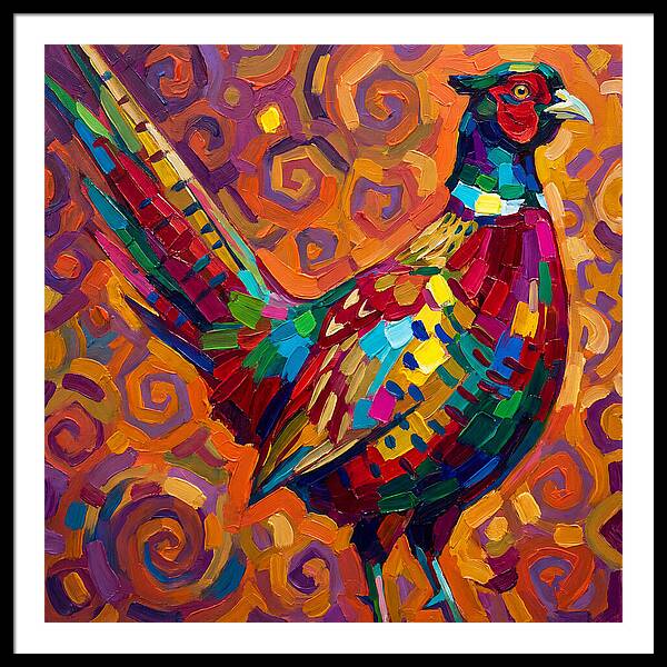 Pheasant In Vibrant Swirls