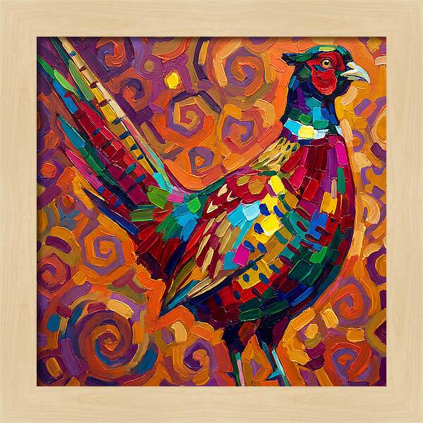 Pheasant In Vibrant Swirls