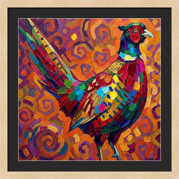 Pheasant In Vibrant Swirls