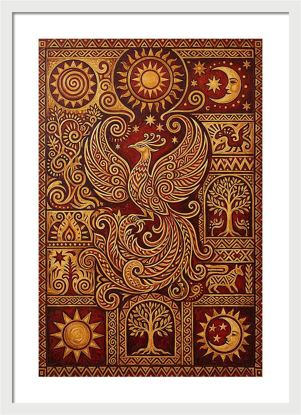 Phoenix Rising In Folk Art