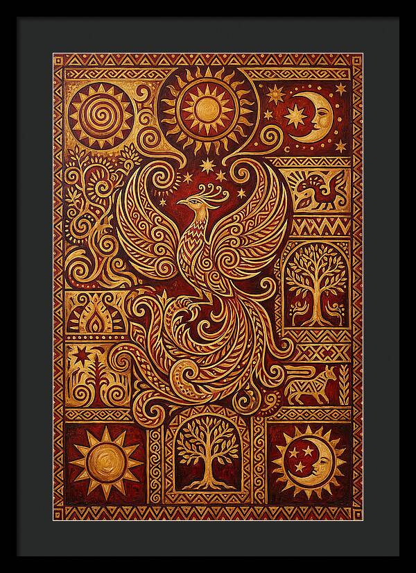 Phoenix Rising In Folk Art