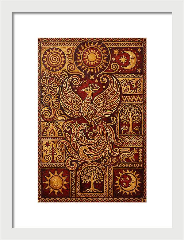 Phoenix Rising In Folk Art
